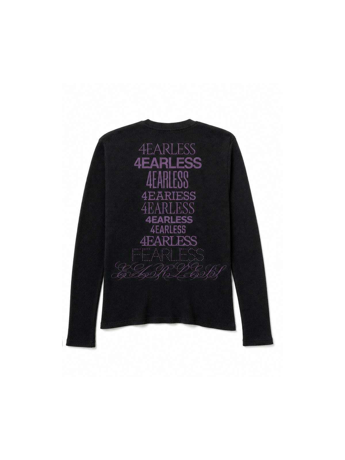 4EARLESS Black logo waffle long-sleeved shirt（presale）